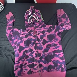 Bape Purple Camo Shark Hoodie